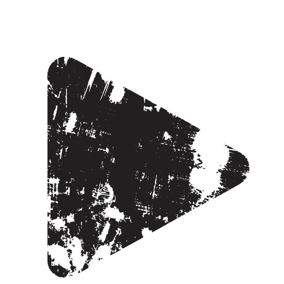Distressed Grunge Style Play Button Design With Rough Textured Look vector