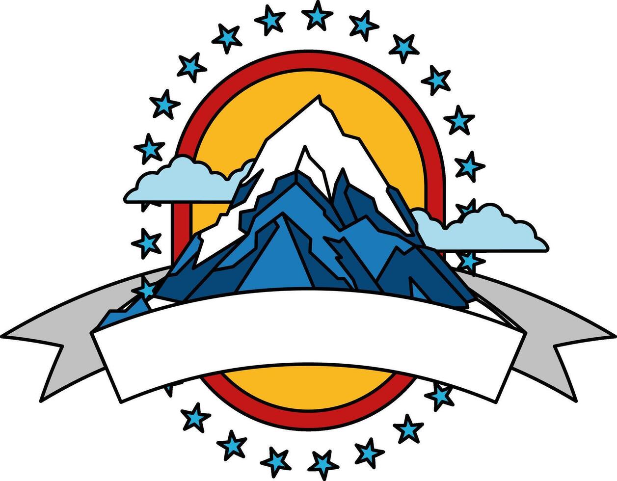 logotype of isolate Snowy mountains. vector