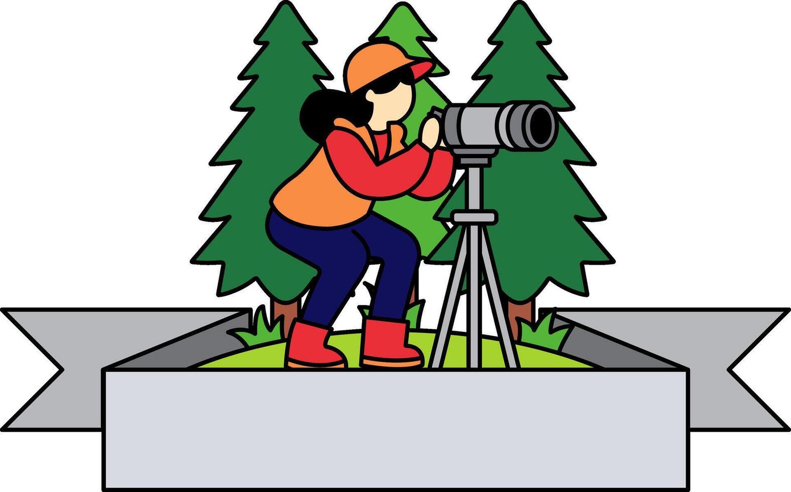 logotype of A woman is taking a picture of trees with a camera vector