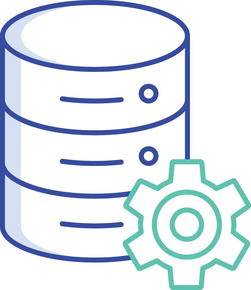 database setting outline color icon design vector
