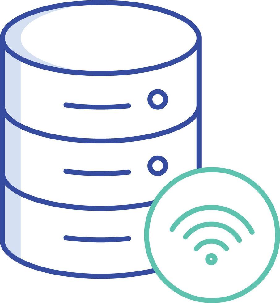 server data outline color icon design vector