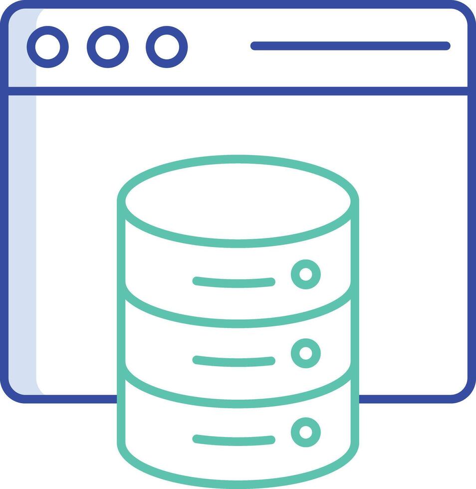 web database outline color icon design vector