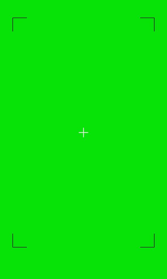 Chromakey green screen vertical phone frame vfx. Greenscreen cellphone film screen template with frame, overlay. Cinema display with grid. vector