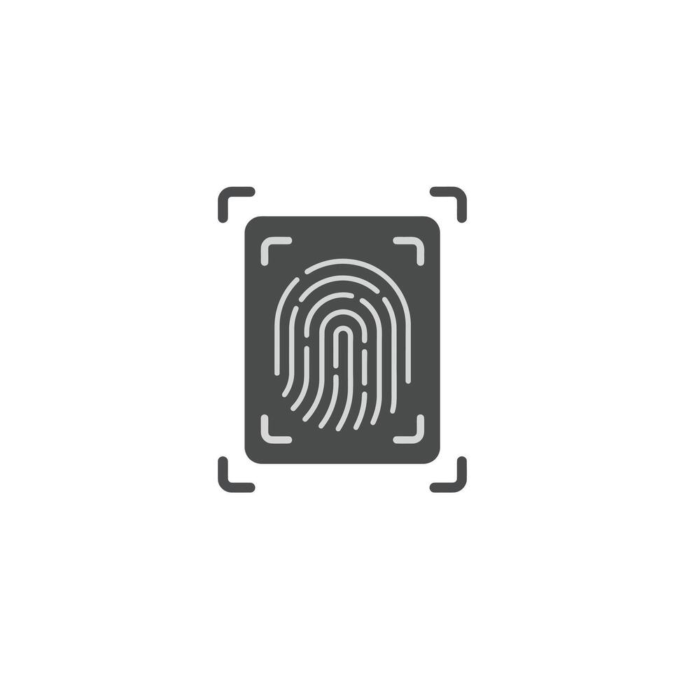 Biometric fingerprint scanner for security and identity verification access control vector