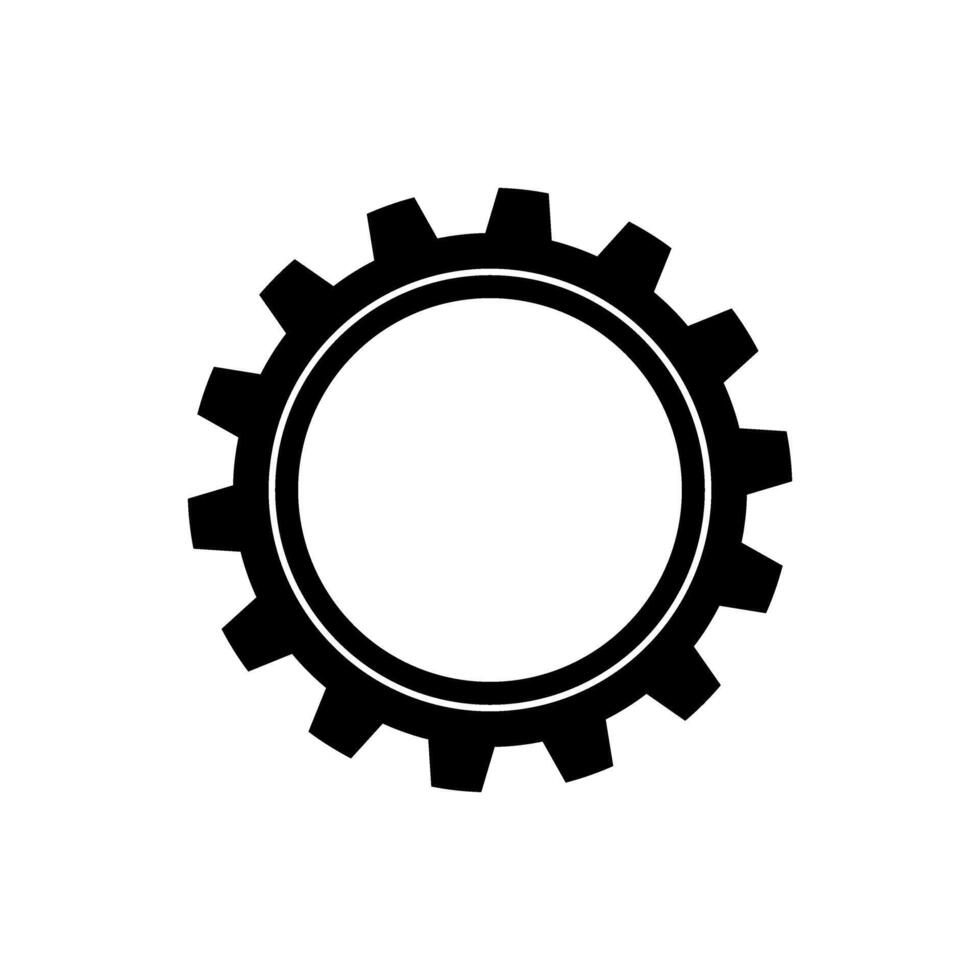 Isolated gear rotates, symbolizing industry and engineering, representing precision and mechanical processes with a modern and minimalist aesthetic. vector