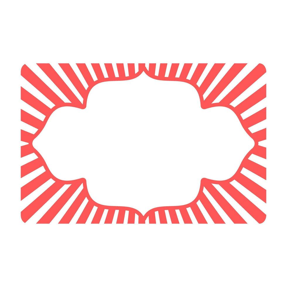 Retro label with red stripes surrounds a white space, perfect for adding custom text for a vintage or carnival themed design. vector