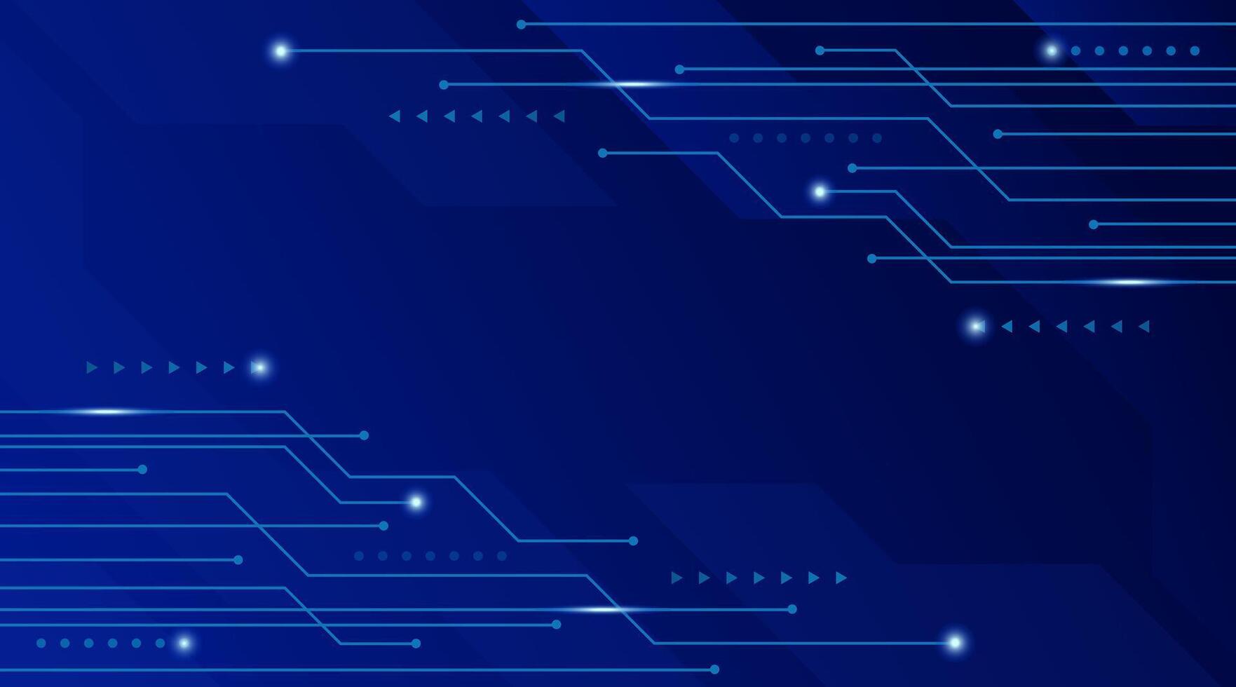 Digital circuit background design in blue vector