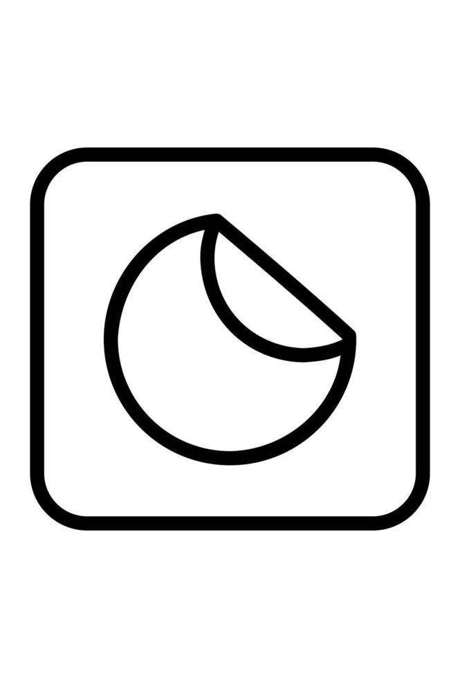 Outline icon of a crescent moon for dark mode. Simple linear symbol for night theme or sleep settings. Minimal UI pictogram for a theme toggle switch. vector