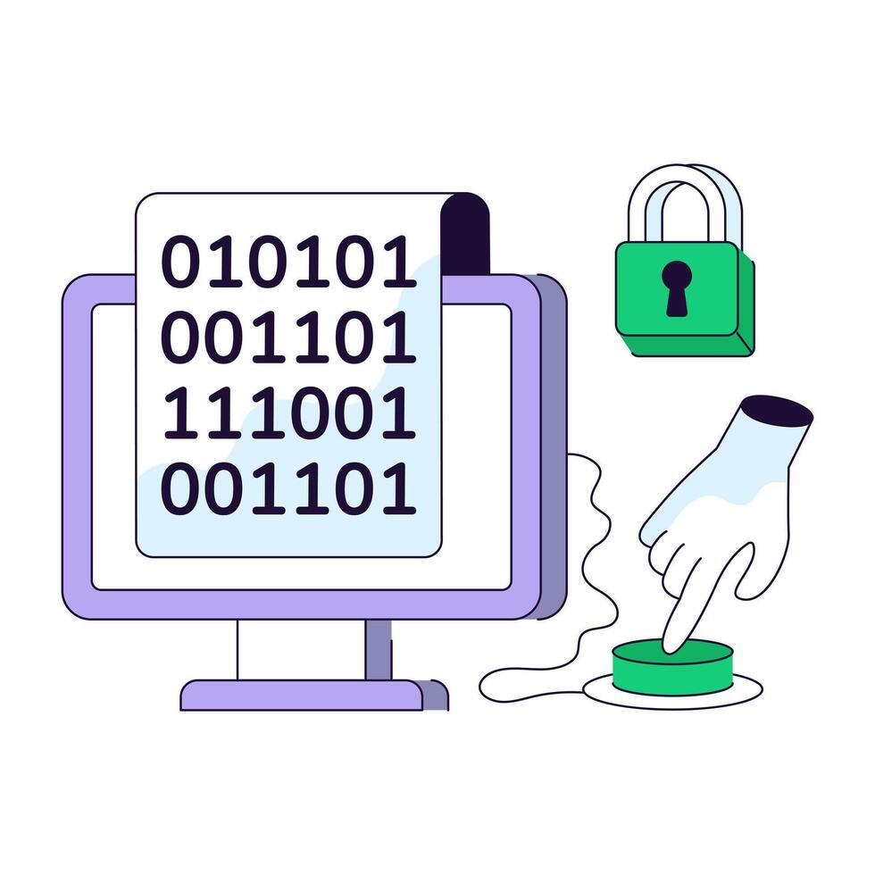 A unique design illustration of secure binary data vector