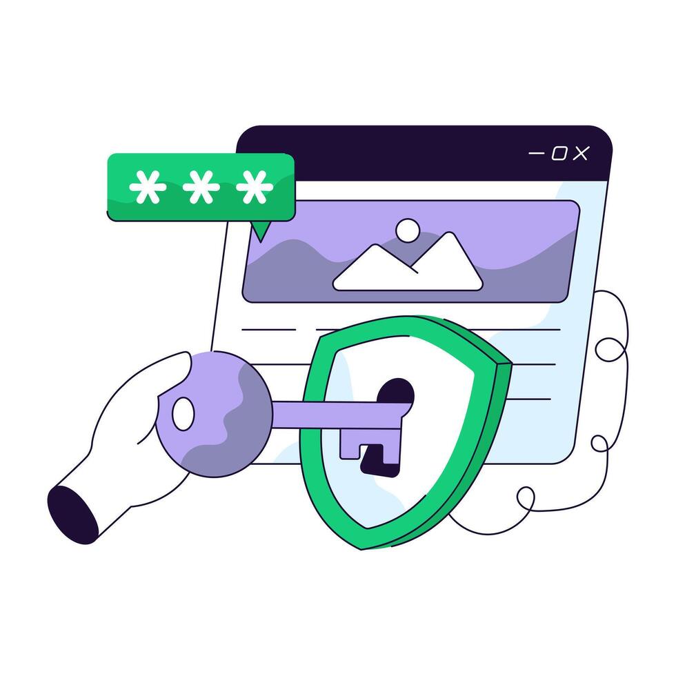 Modern design icons of web security vector