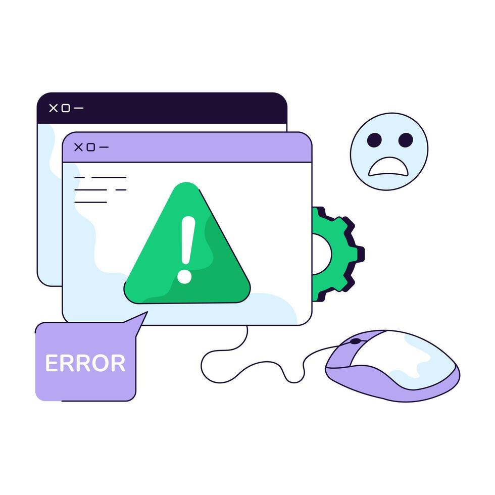 Modern flat illustration of web error vector