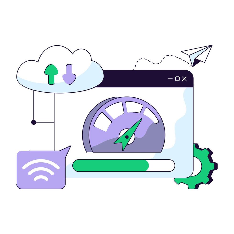 Modern design flat of web speed optimization vector