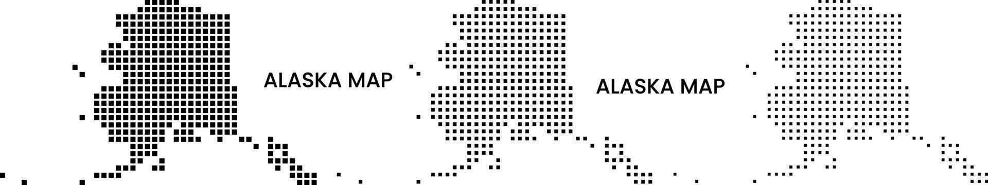 Alaska info-graphic square dotted shape map. Alaska square dot pattern map silhouette art design vector