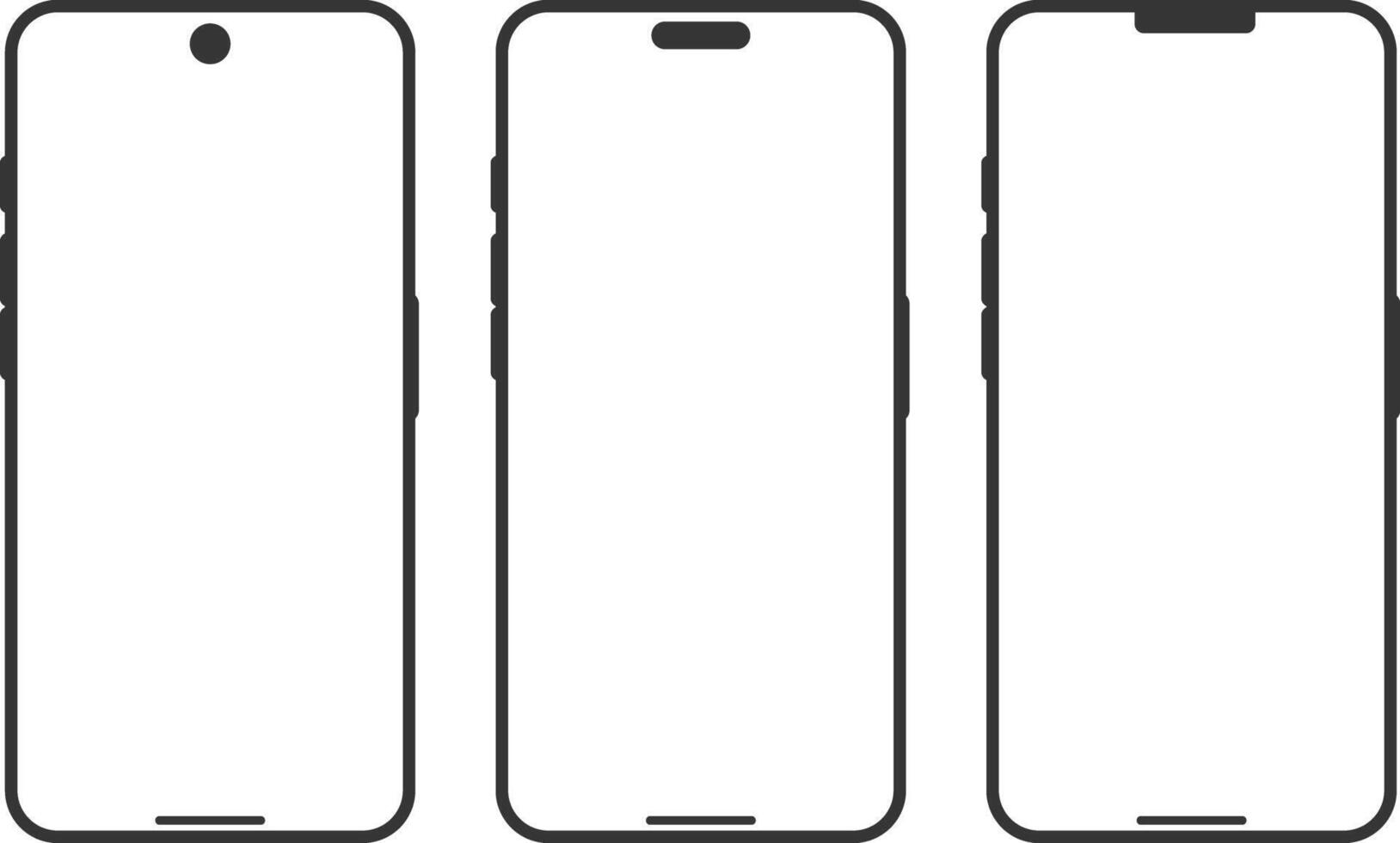 Realistic smartphone mockup. digital communication concept, Device front view. perspective mobile phone mockup similar vector