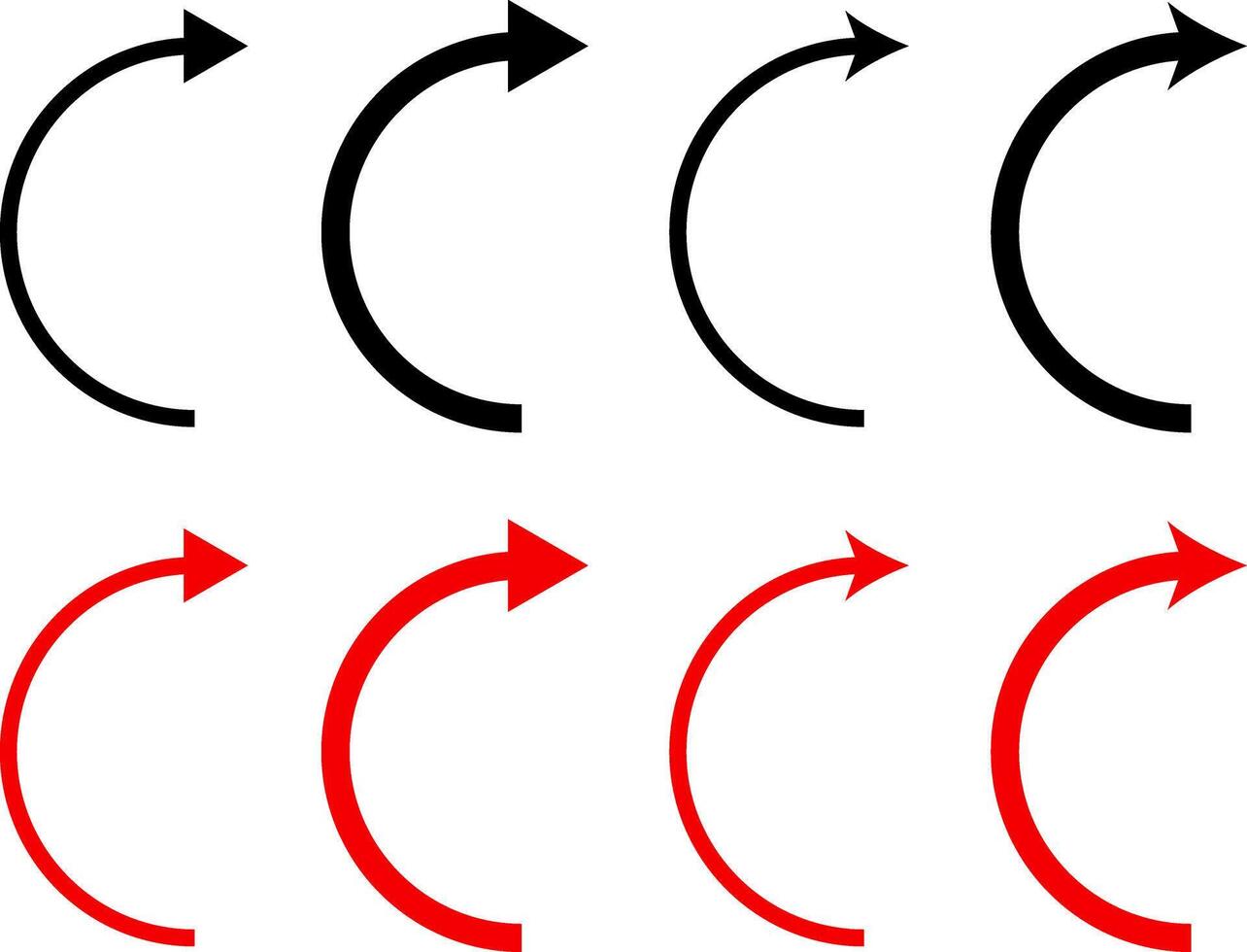curved arrow set. Direction symbol. suggests forward movement. Hand drawn arrow collection. Arrow indicated the direction symbol, vector