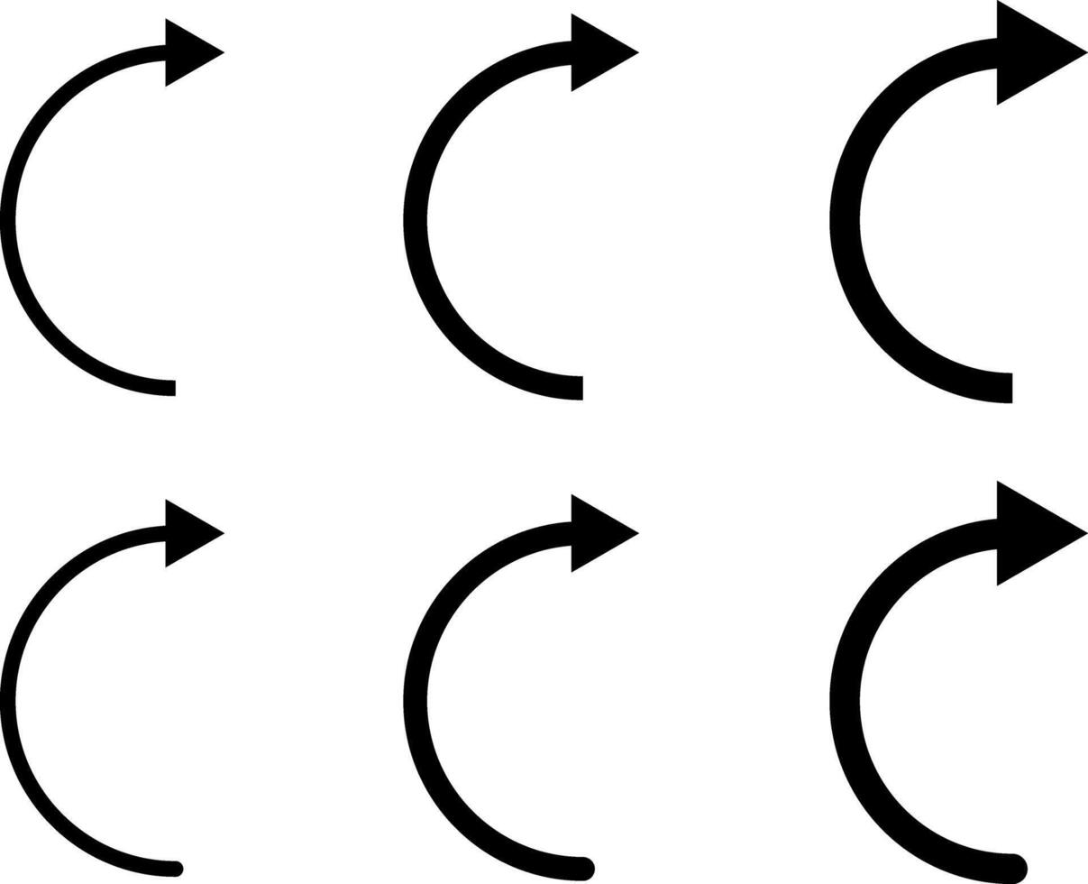 curved arrow set. Direction symbol. suggests forward movement. Hand drawn arrow collection. Arrows indicated the direction symbol vector