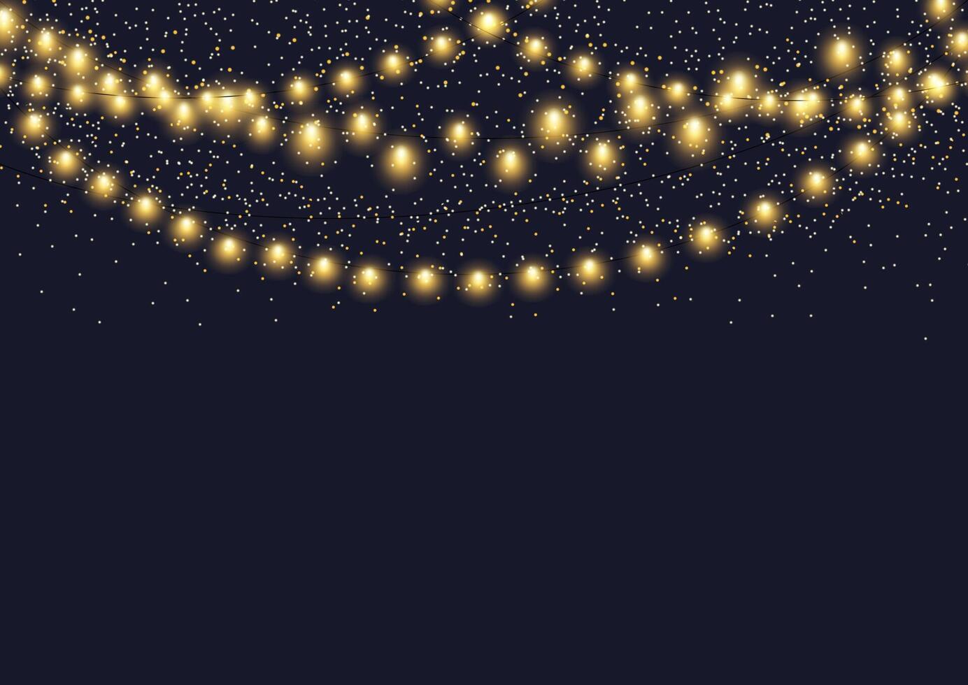 Festive background with decorative string lights vector
