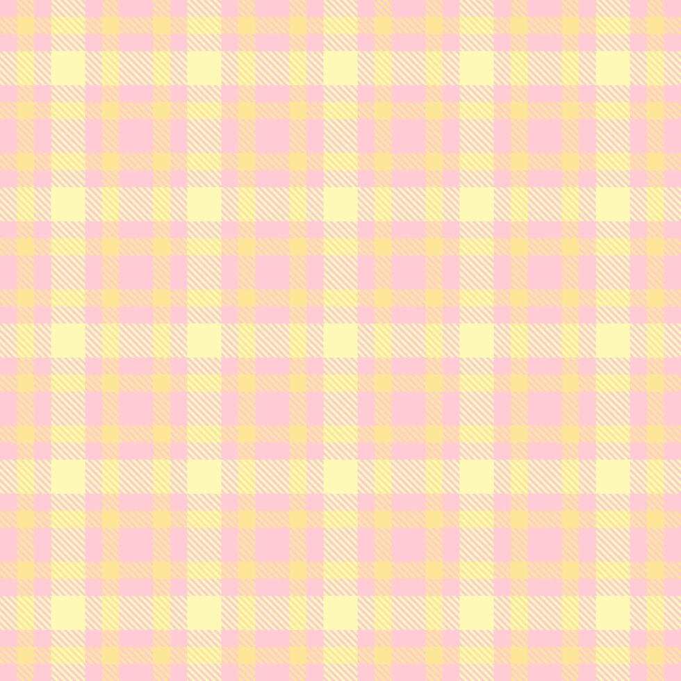 Pastel plaid pattern. Delicate pink and yellow create a soft, calming effect. Ideal for backgrounds, textiles, or designs requiring a gentle touch. Versatile and charming. vector
