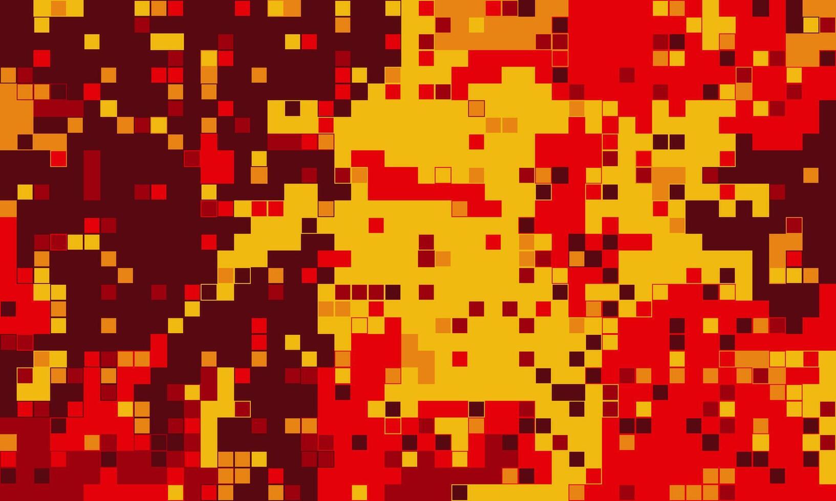 Abstract pixel art background in fiery red and gold hues. Perfect for technology, energy, or design projects needing a vibrant, dynamic feel. vector