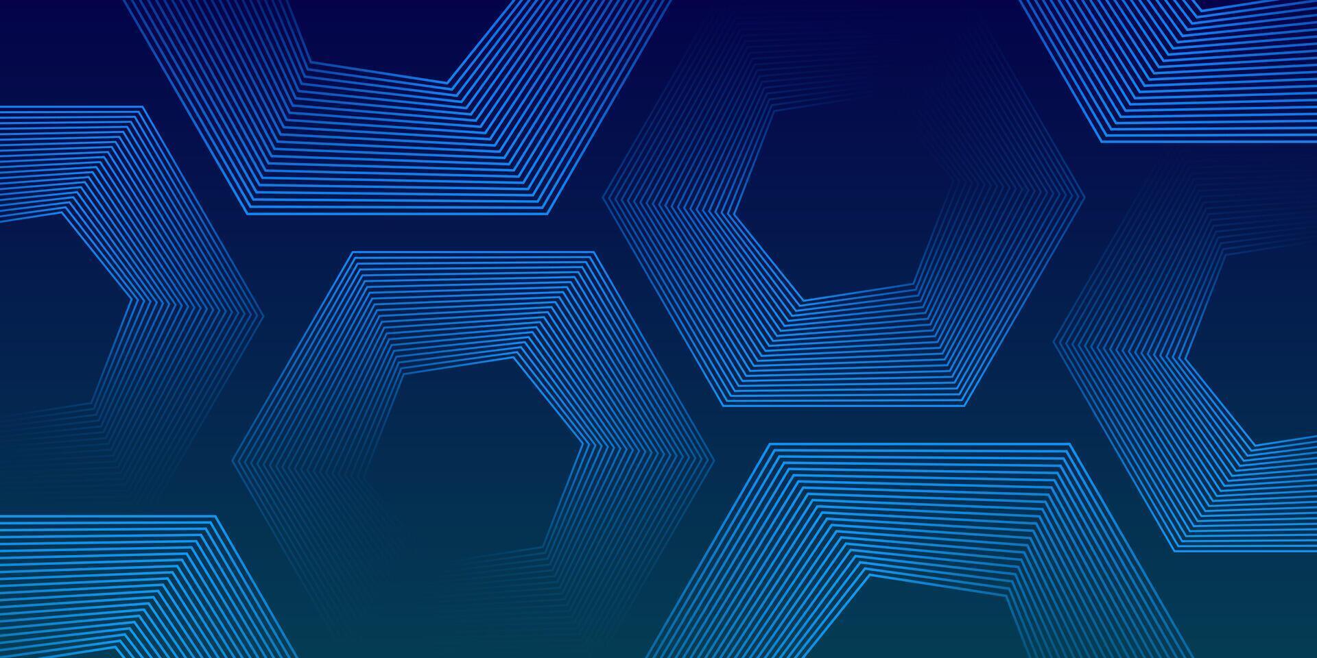 Dark blue background with hexagon geometric lines pattern.Futuristic technology concept vector