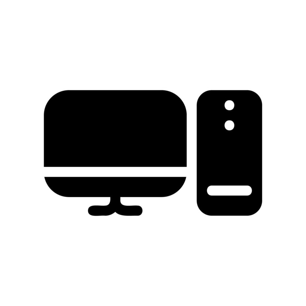 Classic Desktop Computer Setup with Monitor and System Unit Icon vector