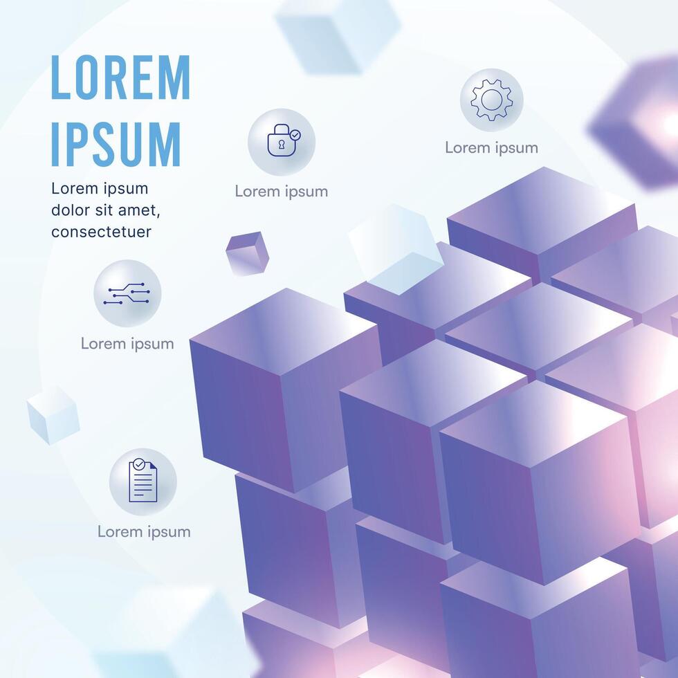 tecnología futurista blockchain datos estructura vector