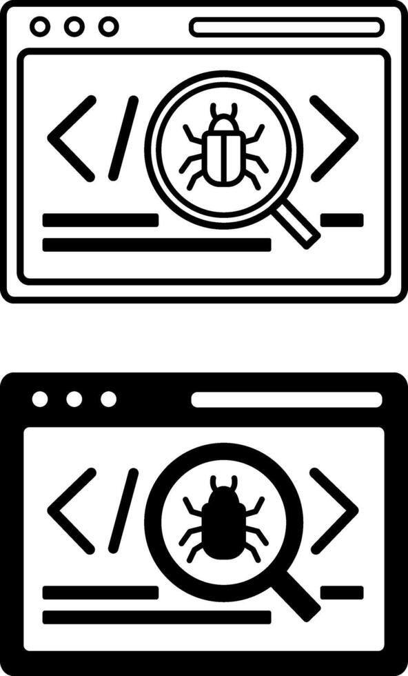 error iconos negro y blanco ilustraciones. error. computadora programa falla líder a incorrecto resultado. conceptual realimentación vector