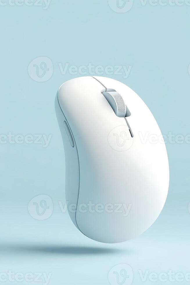 Sleek wireless mouse in minimalist design for modern workspaces and seamless computing experiences photo