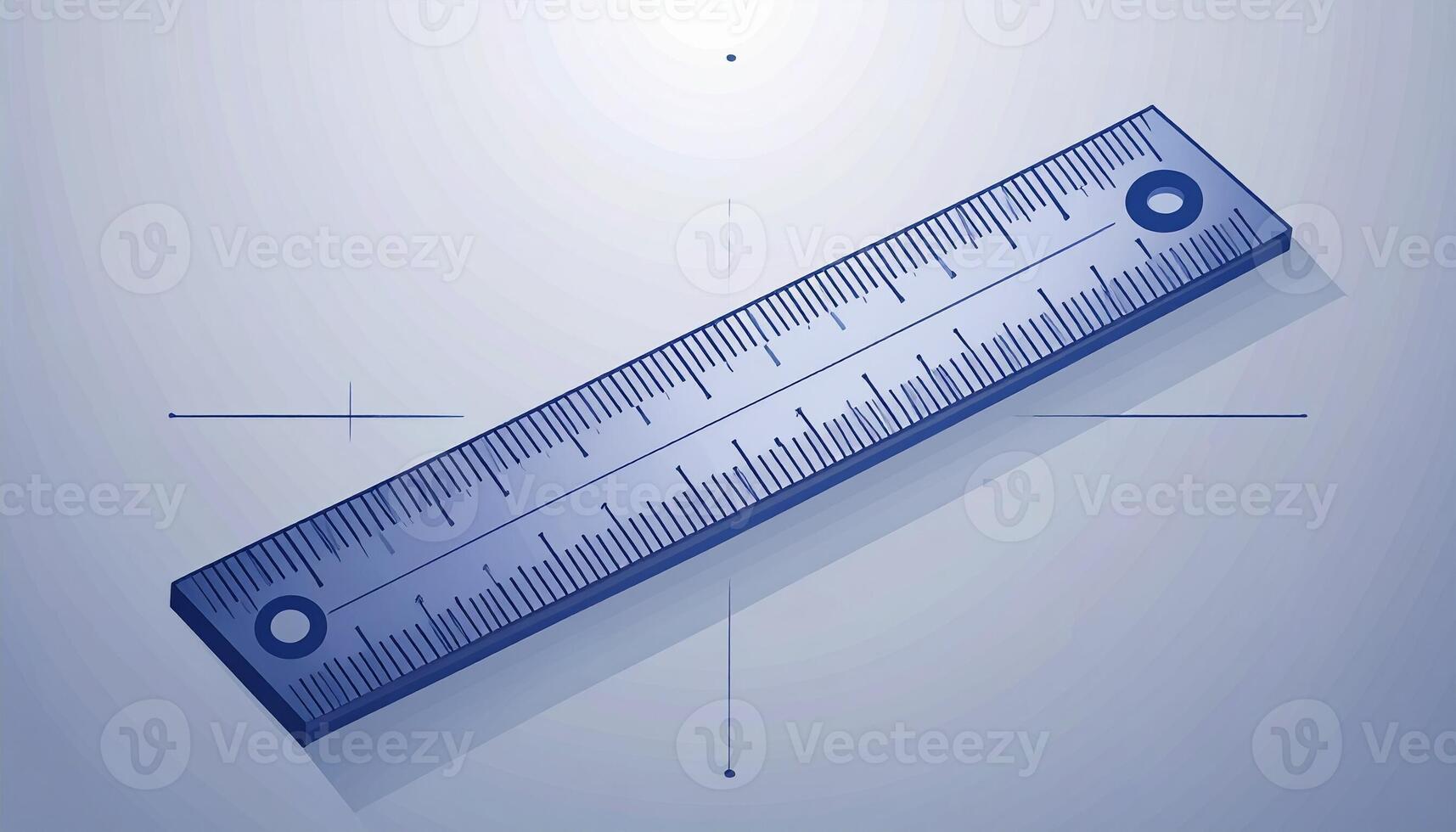 Precision engineering ruler for accurate measurements in blueprint style design projects and technical drawings photo
