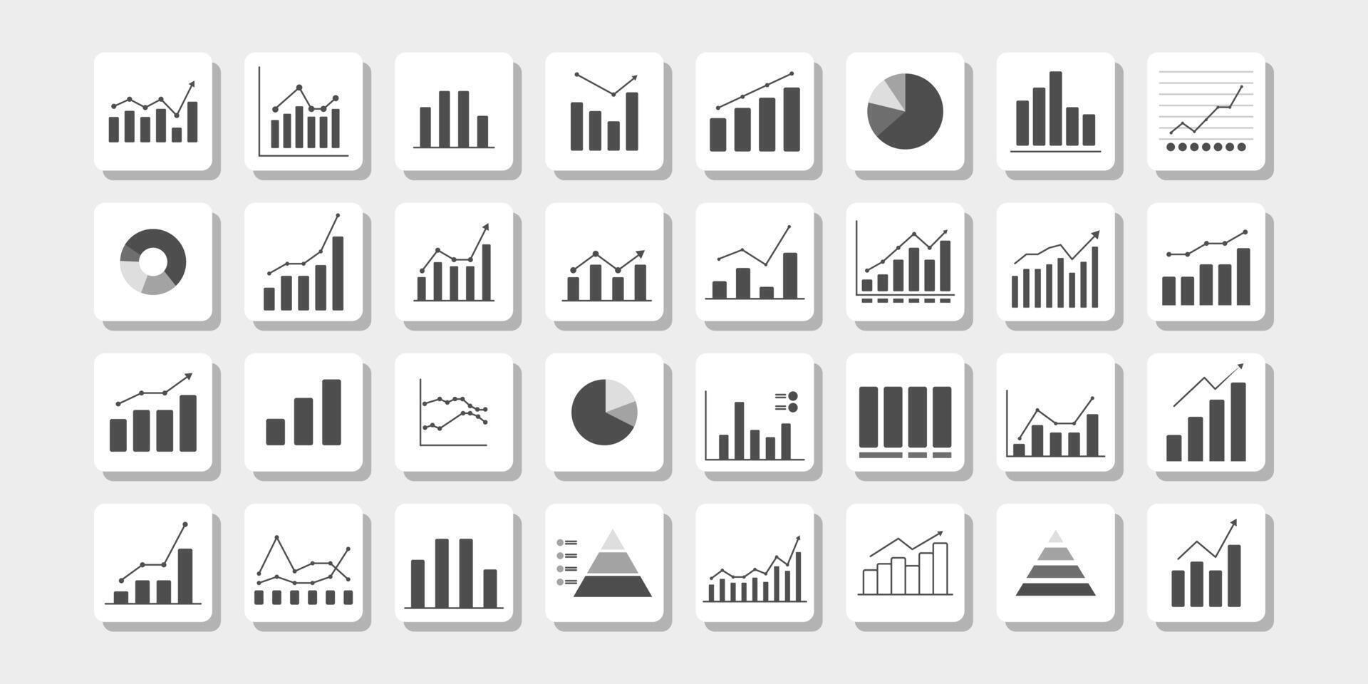 Data visualization graphs and charts collection vector