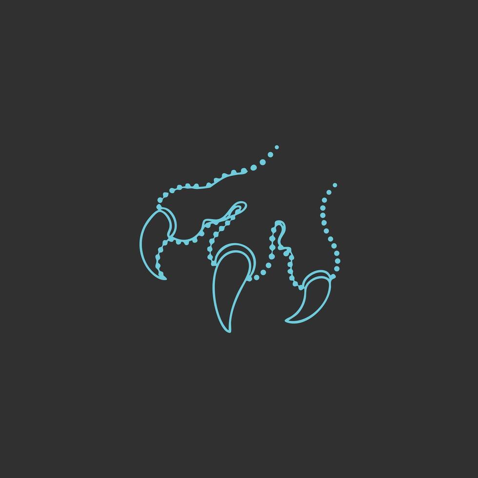 Stylized Line Art of a Claw with Sharp Edges and Curves on a Dark vector