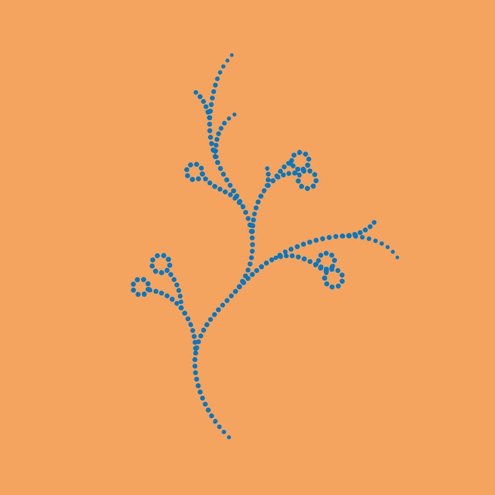 Minimalist dotted botanical branch design with small buds on a warm emphasizing simplicity and elegance vector