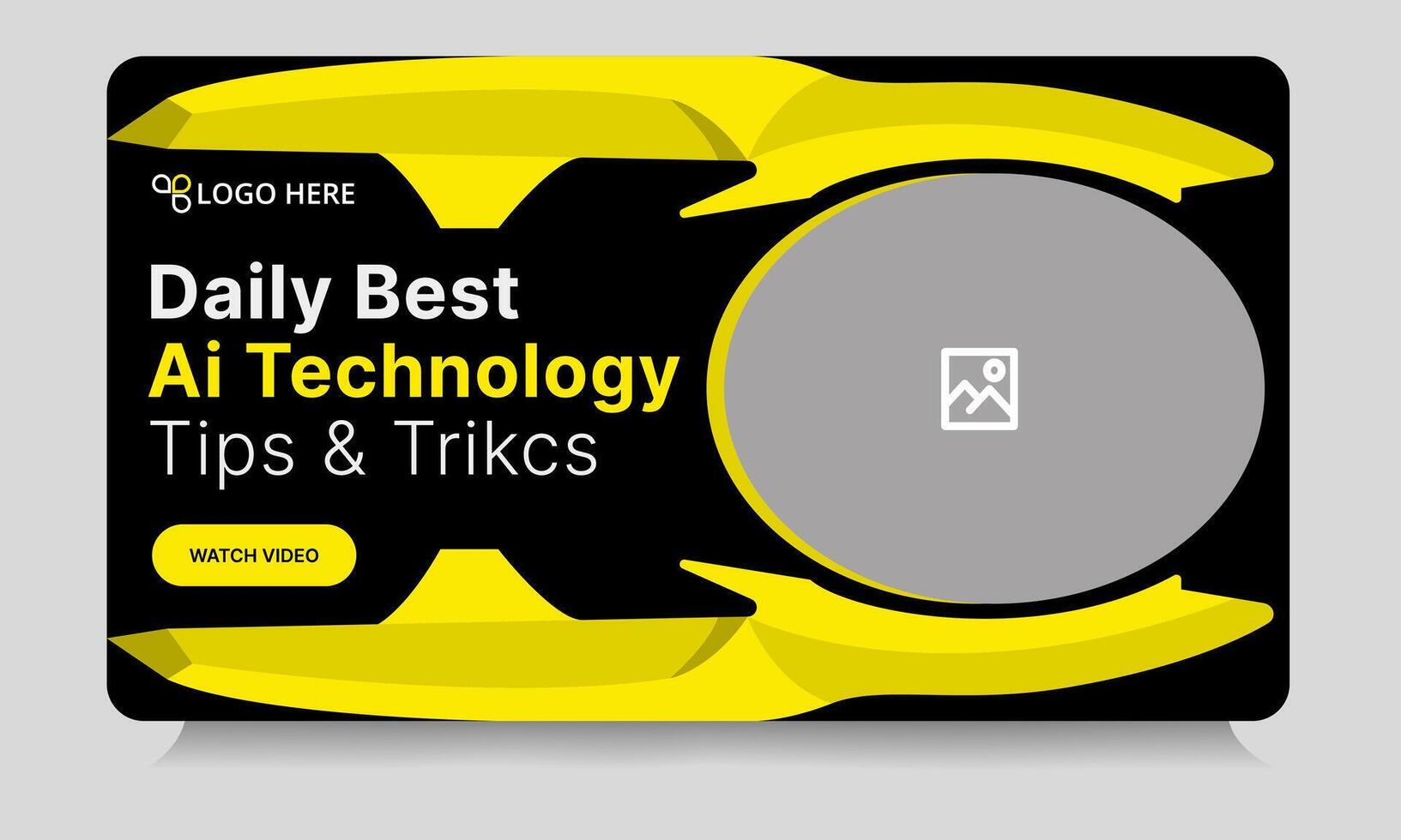 Best technology tips and tricks thumbnail banner design, daily photography learning tips and techniques cover banner design, editable eps 10 file format vector