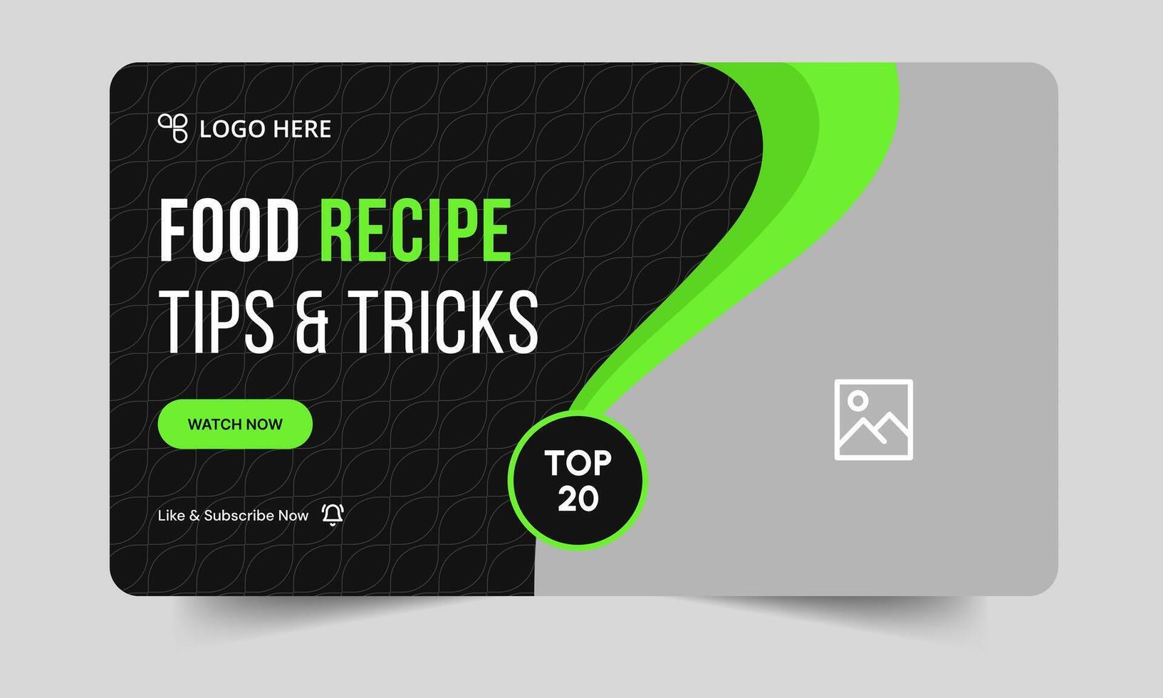 Customizable daily food recipe tips and tricks cover banner design, food review techniques thumbnail banner design, fully editable eps 10 file format vector