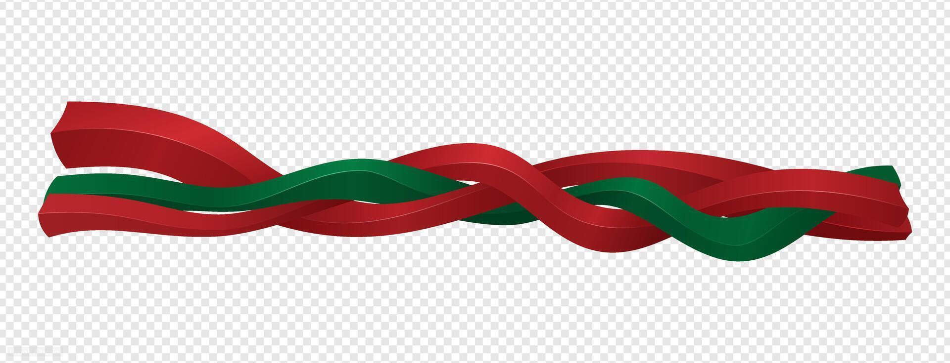 Green and red intertwined wavy 3D objects suitable for social media post template vector