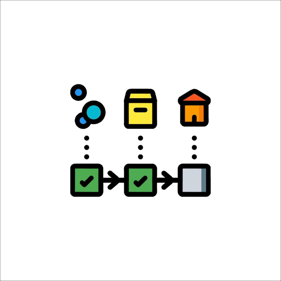 Workflow Process Icon Project Management Step-by-Step Guide, diagram vector