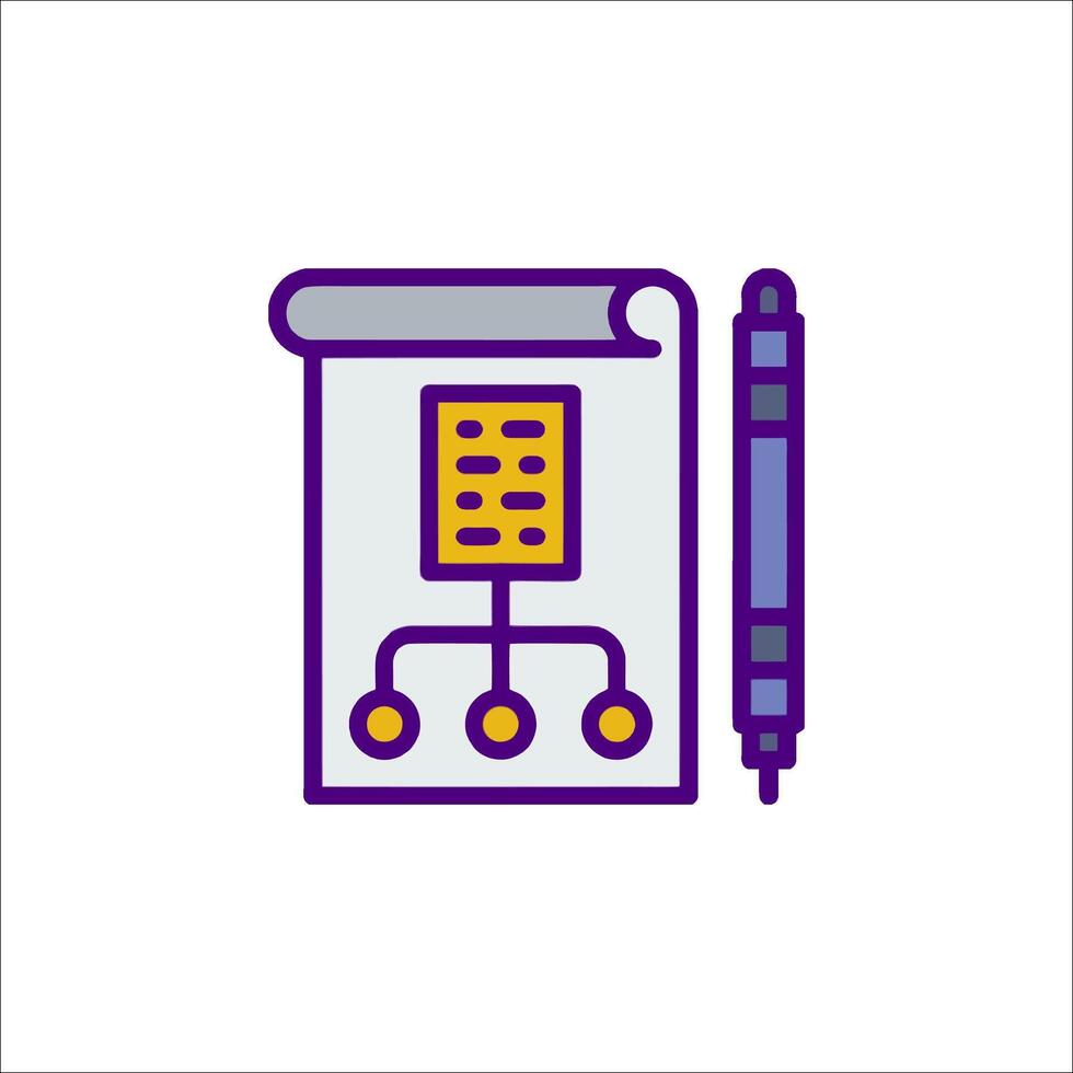 Flowchart Icon Planning Diagram and Process Visualization, project management vector