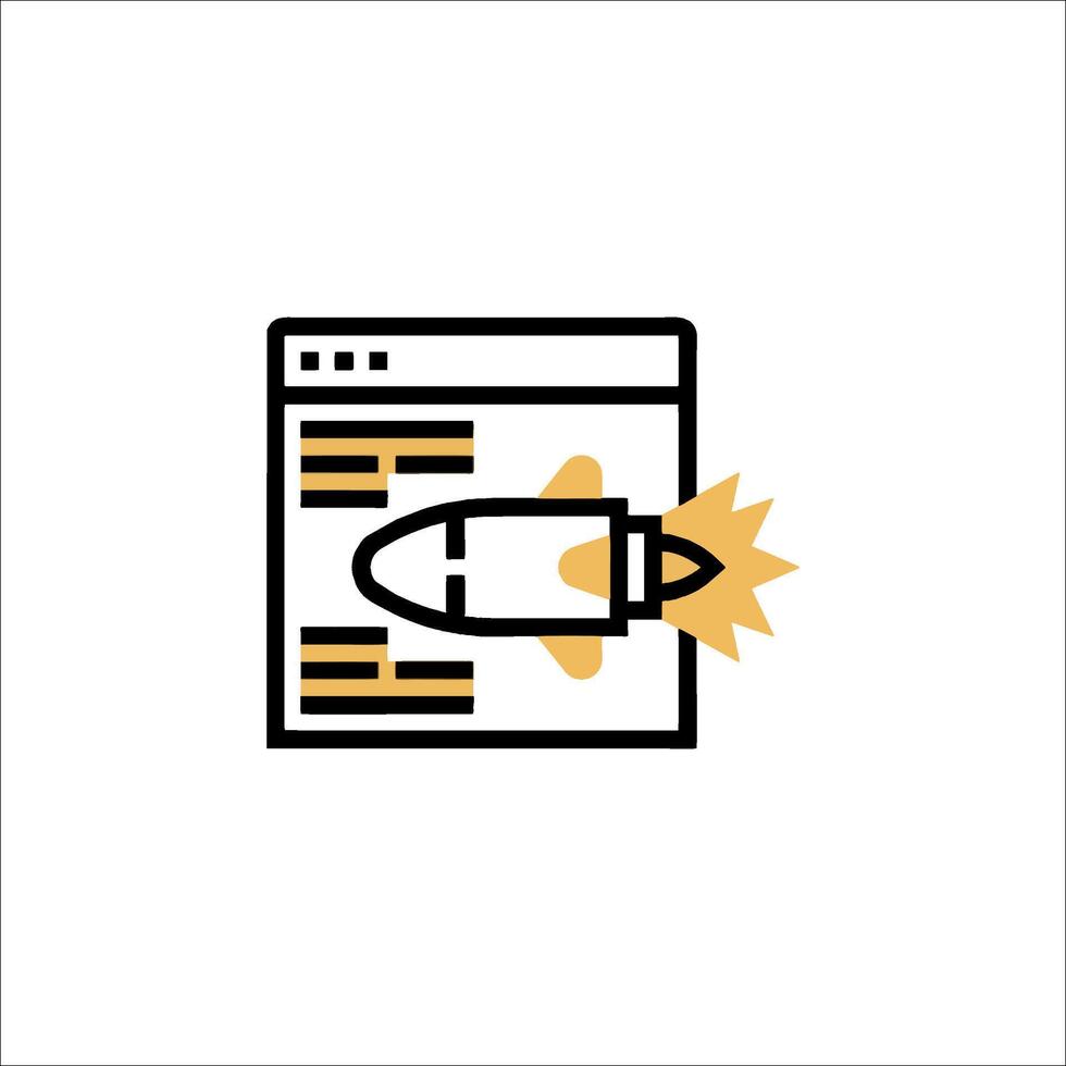 Rocket icon representing website performance vector