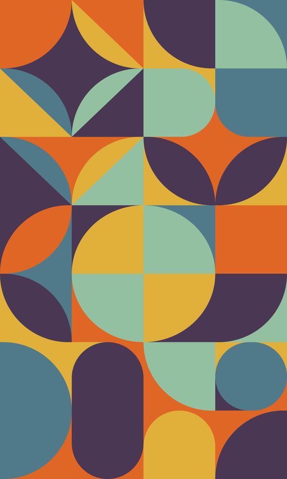 Abstract retro geometric pattern modern background vector