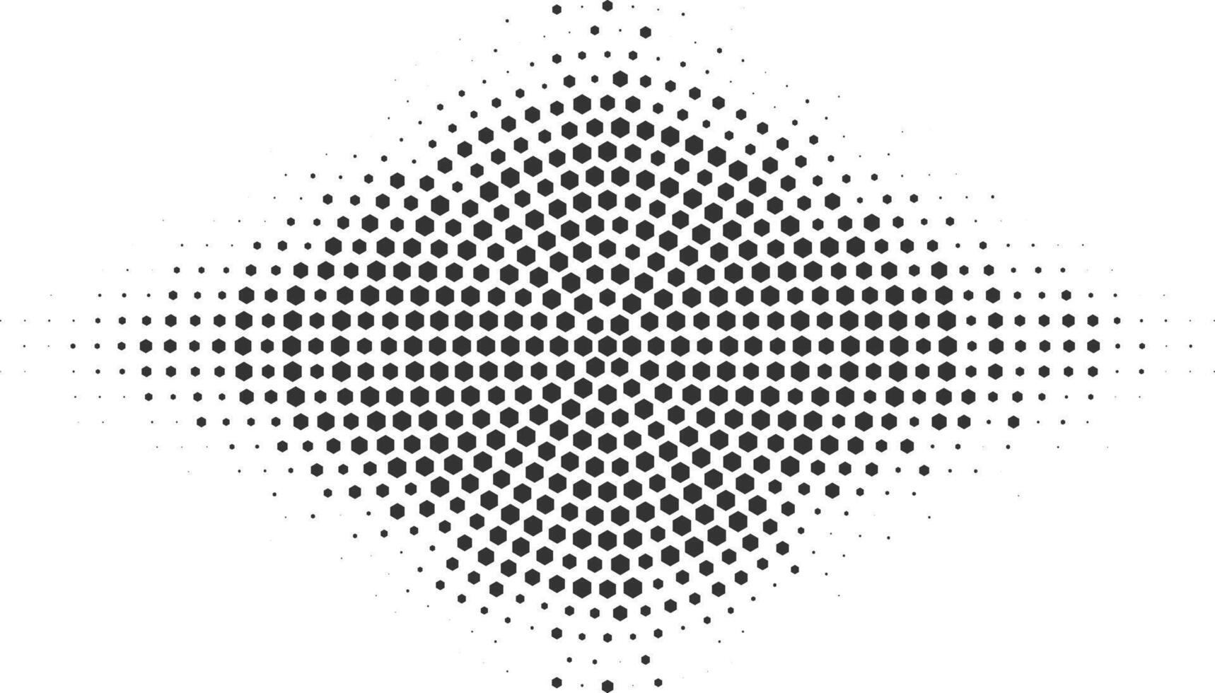 Abstract geometric pattern created with varying sized black dots on a white background forming a symmetrical shape vector