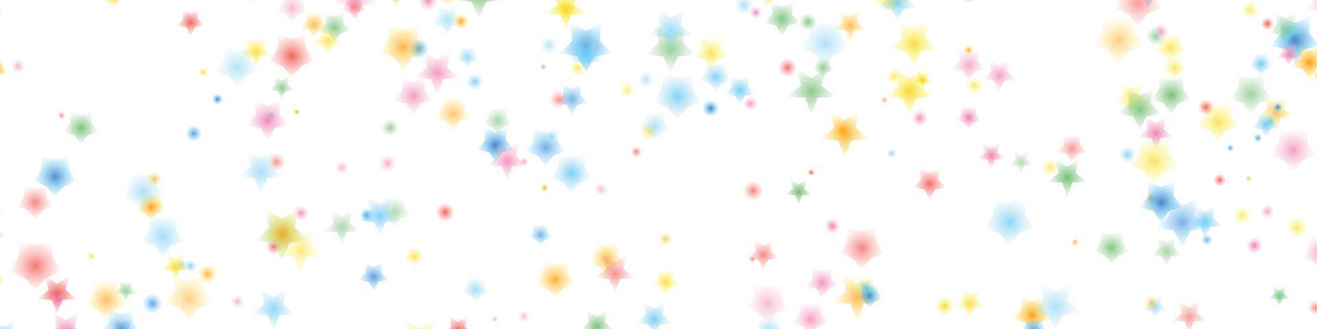 Abstract background of colorful blurred dots and small figures suggesting a vibrant energetic and diverse gathering vector