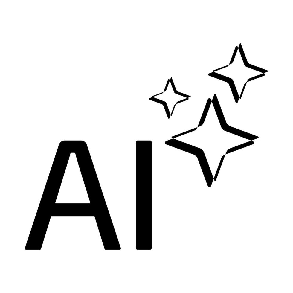 Sparkling AI logo representing artificial intelligence innovation vector