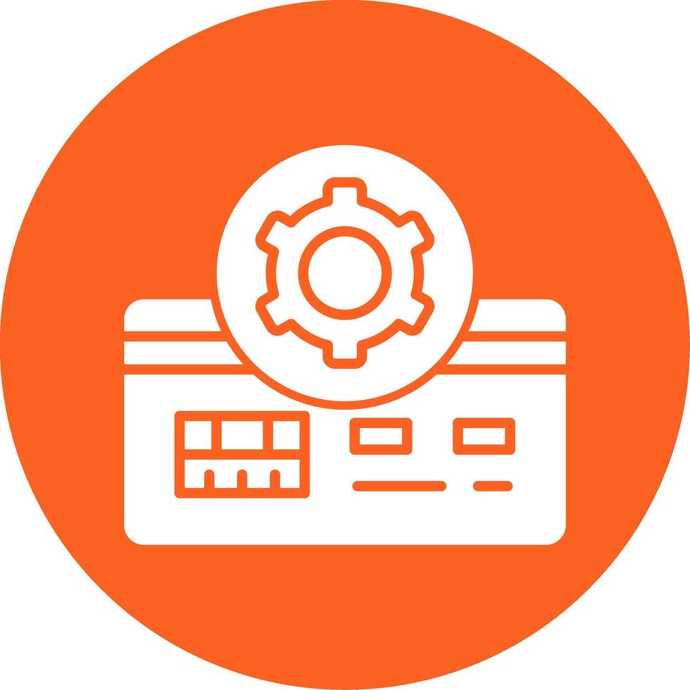 Credit Card Configuration Settings Glyph Multi Color Circle vector