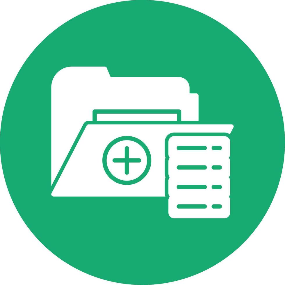 base de datos almacenamiento carpeta glifo multi color circulo vector