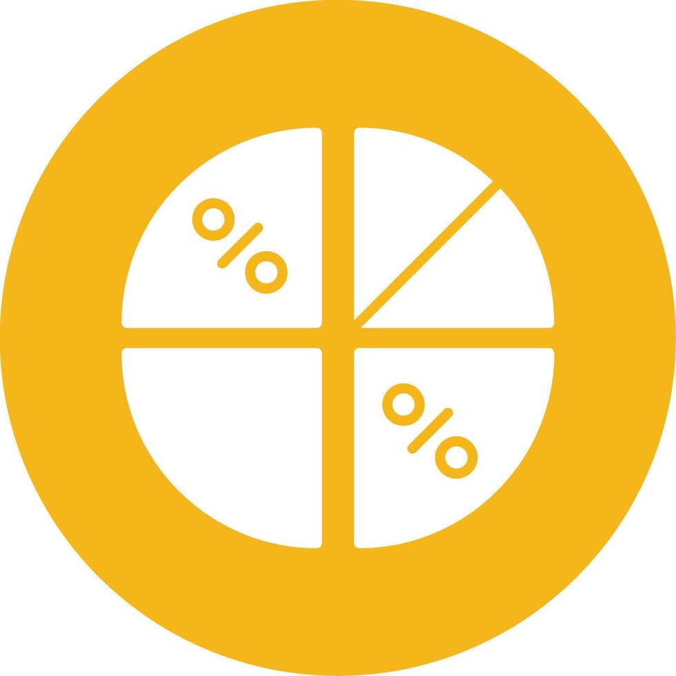 plano tarta gráfico glifo multi color circulo vector
