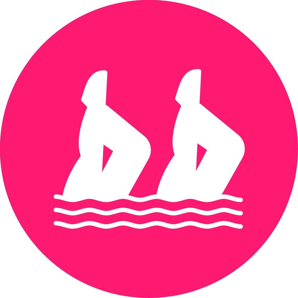 Synchronized Swimming Routine Glyph Multi Color Circle vector