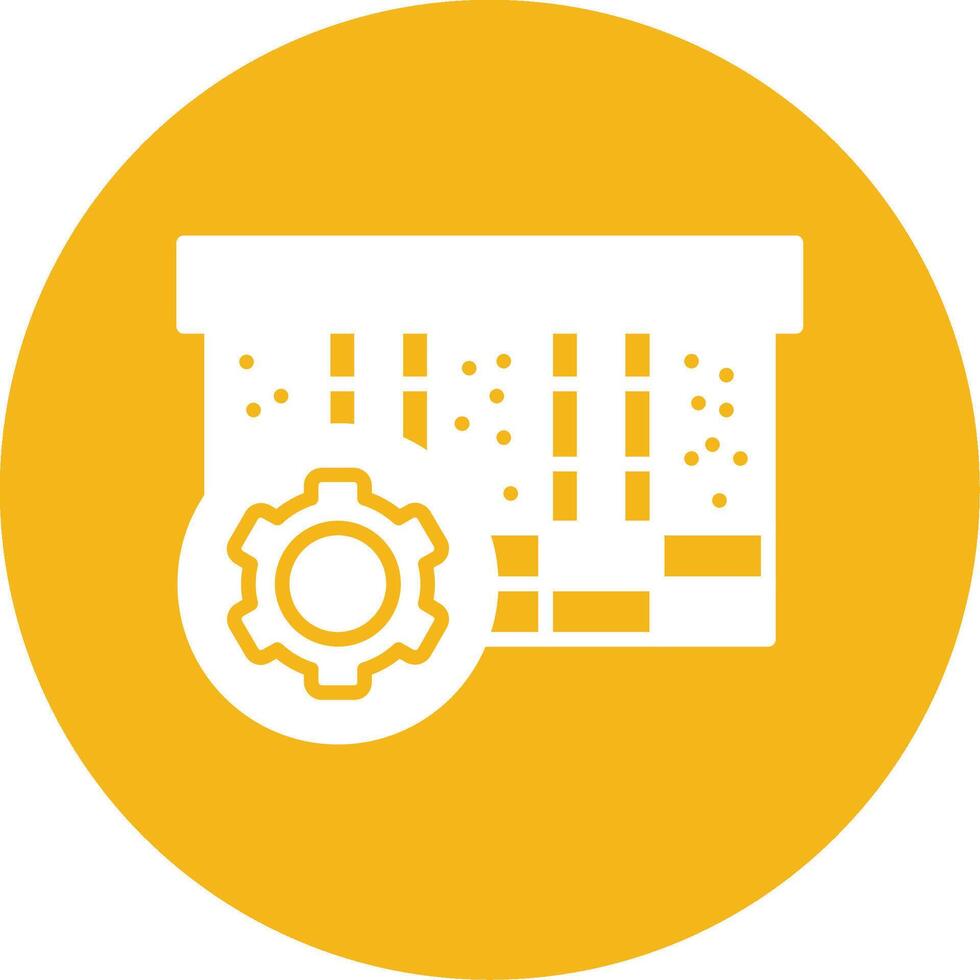 edificio construcción proceso glifo multi color circulo vector