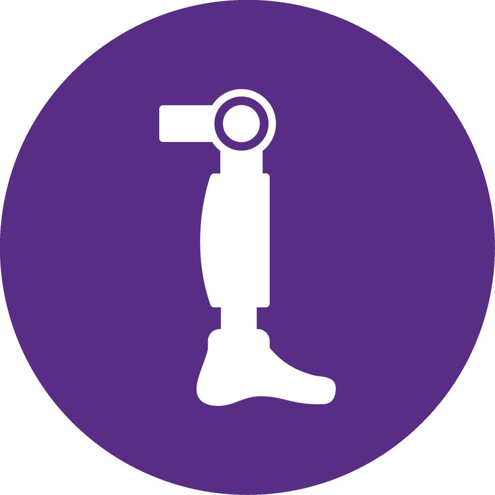 robótico biónico pierna glifo multi color circulo vector