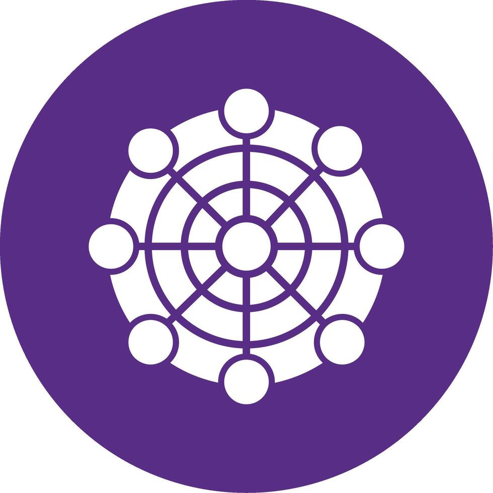 red datos conexión glifo multi color circulo vector