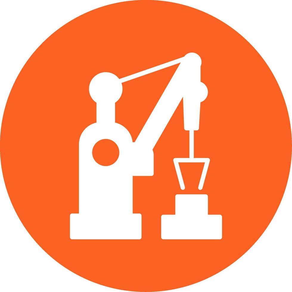 Automated Construction Site Robot Glyph Multi Color Circle vector